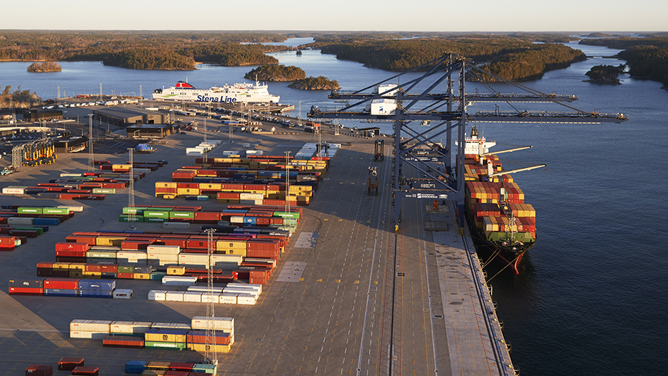 Aerial view of Stockholm Norvik Port